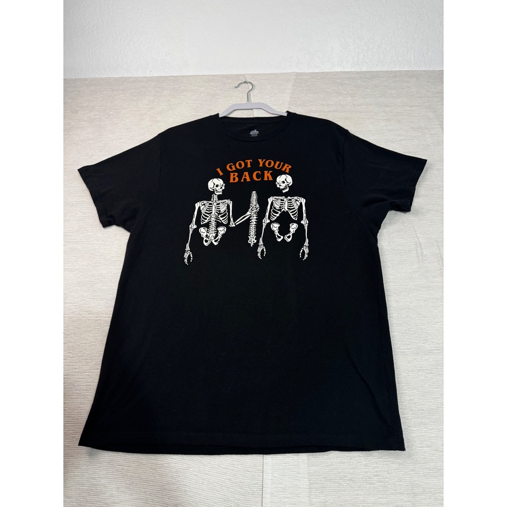 Way To Celebrate Halloween I Got Your Back Skeleton Graphic TShirt Mens XL Black